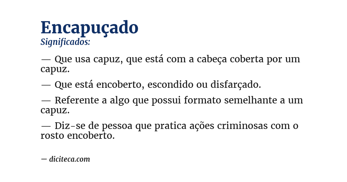 Significado de encapuçado