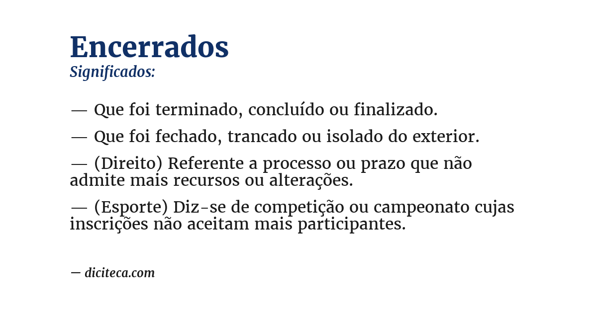Significado de encerrados