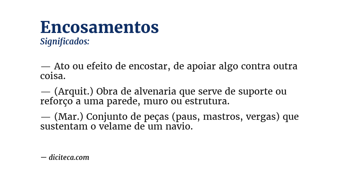 Significado de encosamentos