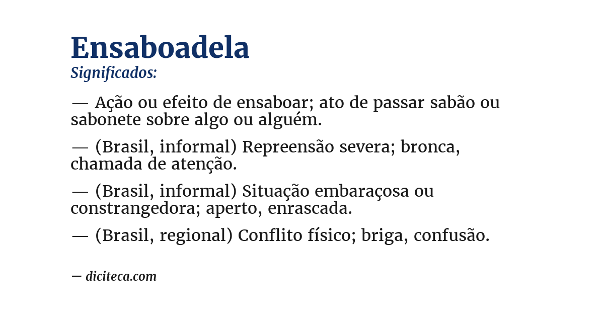 Significado de ensaboadela