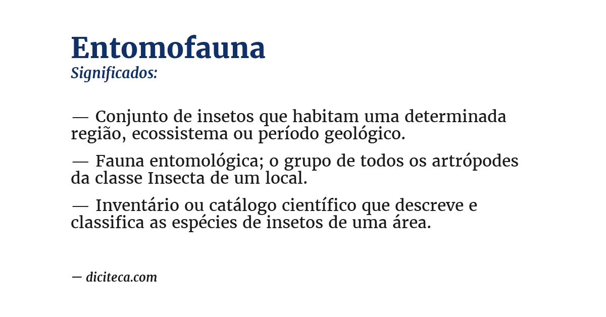 Significado de entomofauna