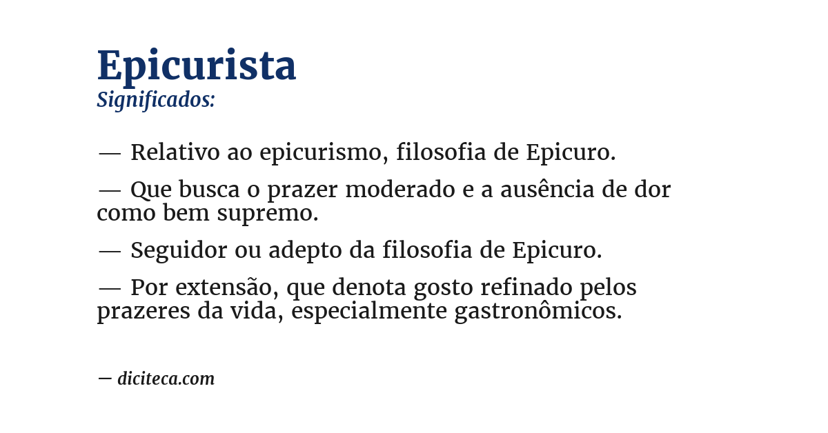 Significado de epicurista