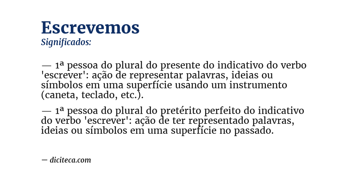 Significado de escrevemos