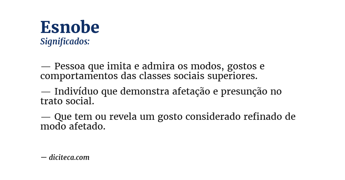 Significado de esnobe