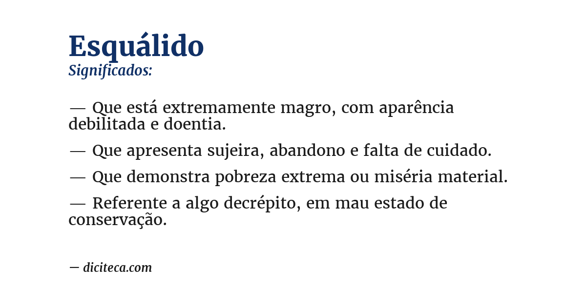Significado de esquálido