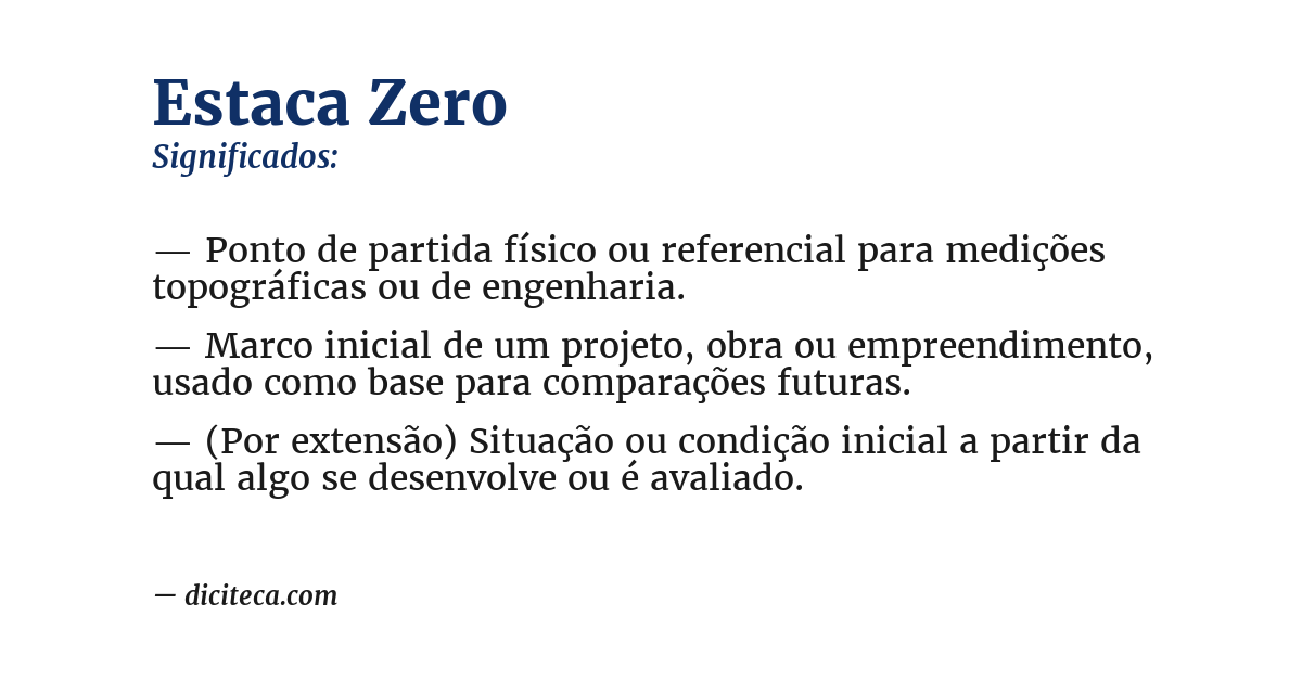 Significado de estaca zero