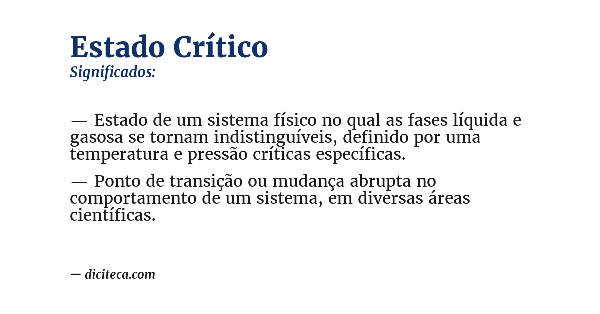 Significado de estado crítico