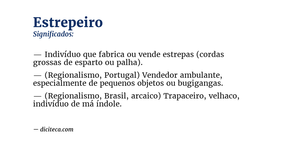 Significado de estrepeiro