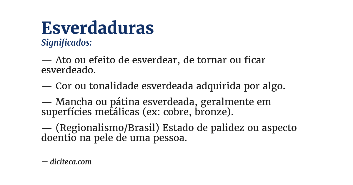 Significado de esverdaduras