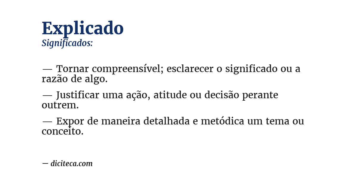 Significado de explicado