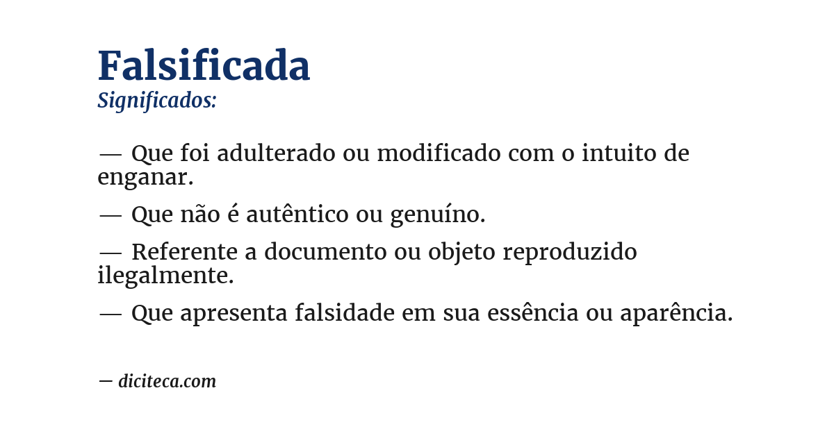 Significado de falsificada