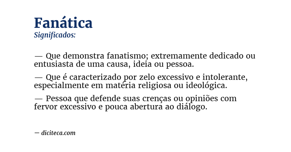 Significado de fanática