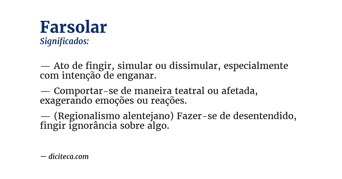 Significado de farsolar