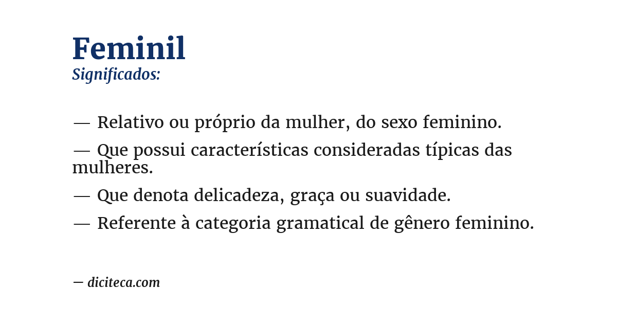Significado de feminil