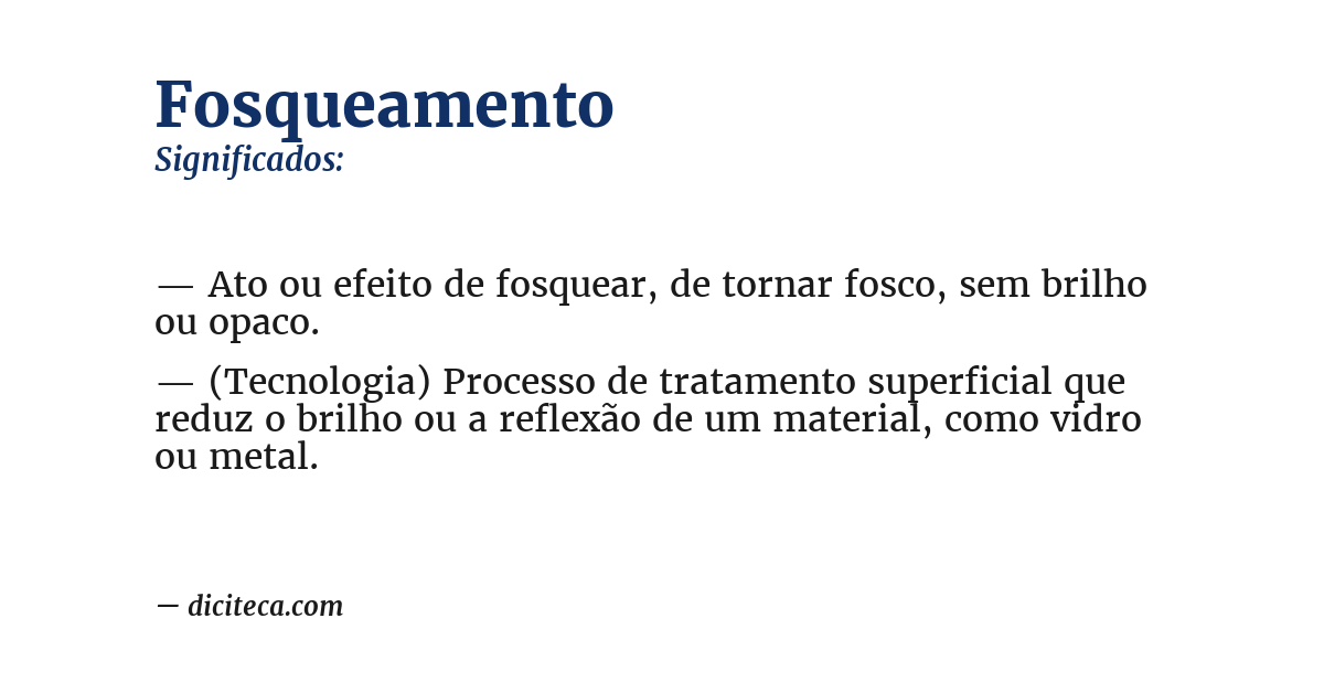 Significado de fosqueamento