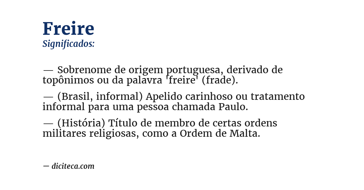 Significado de freire