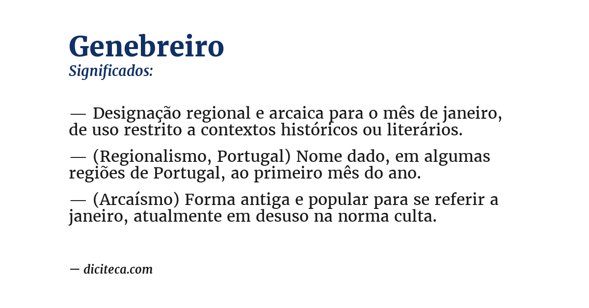 Significado de genebreiro