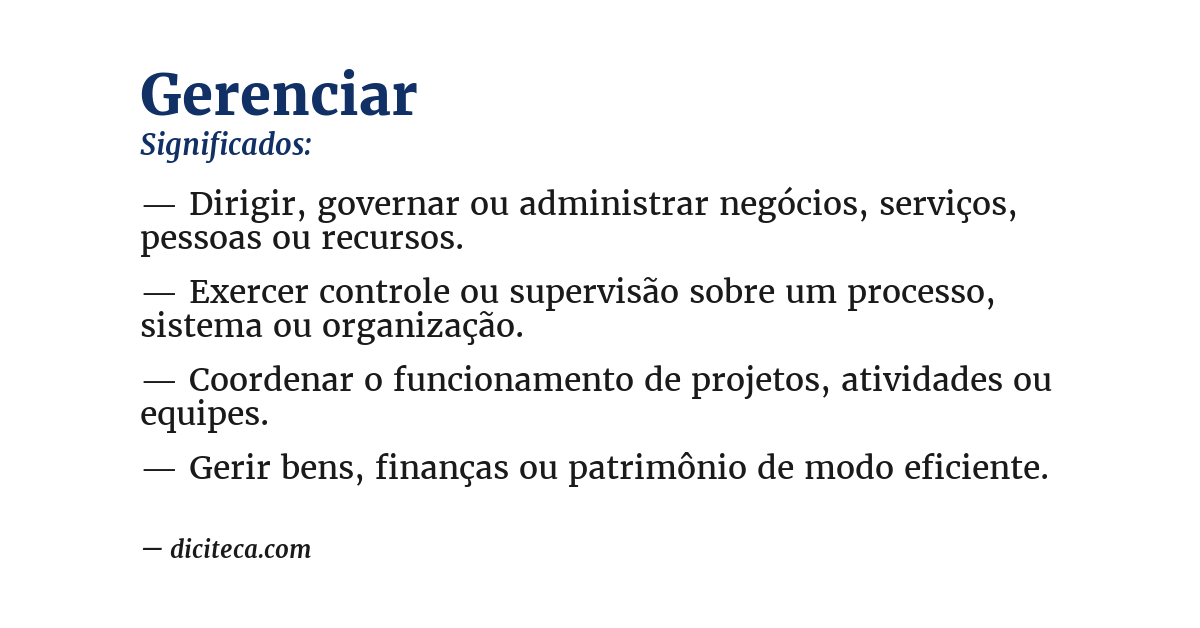 Significado de gerenciar
