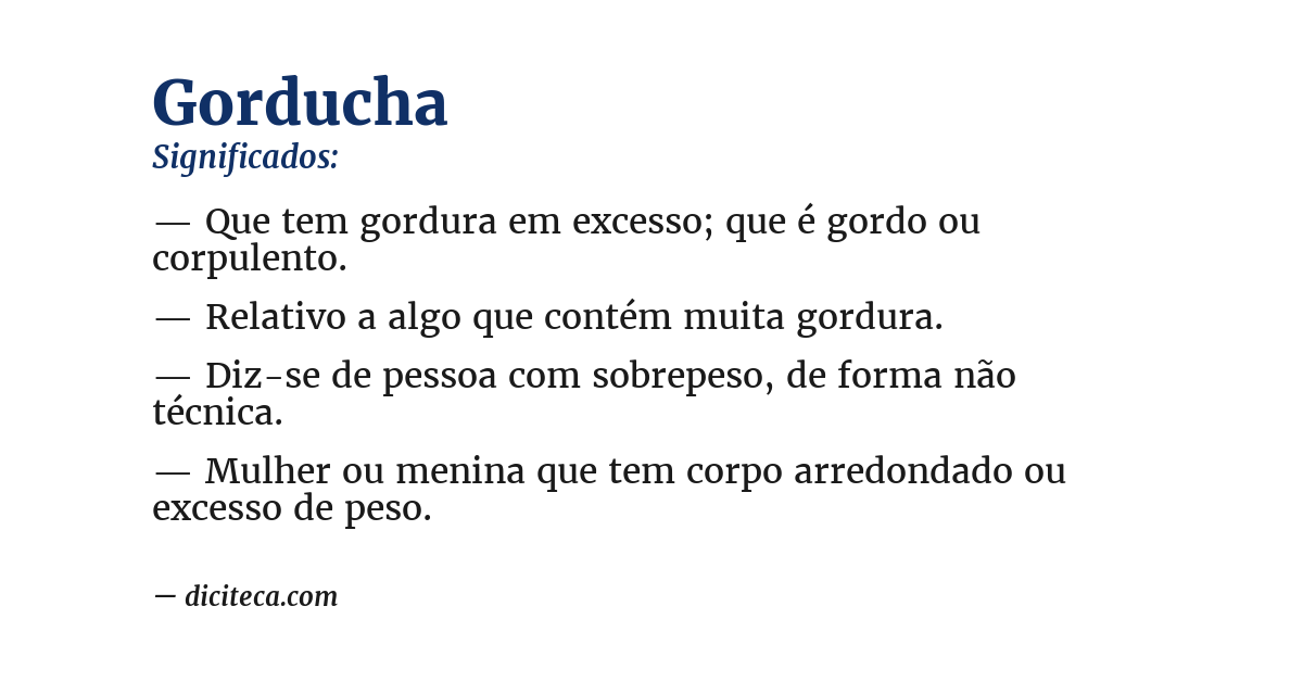 Significado de gorducha