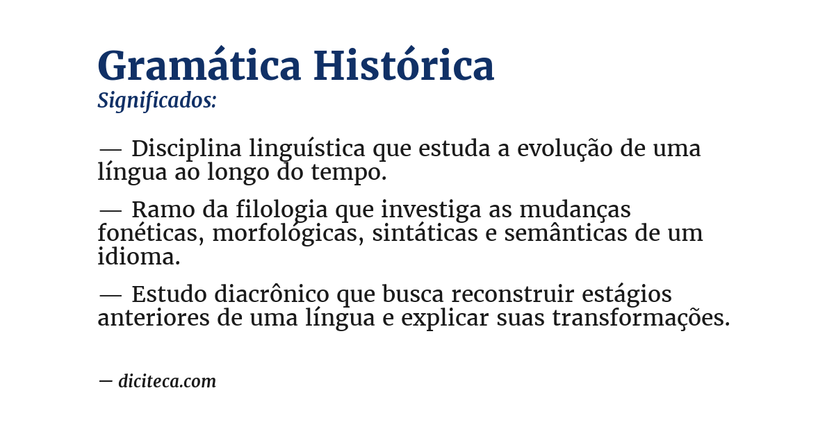 Significado de gramática histórica