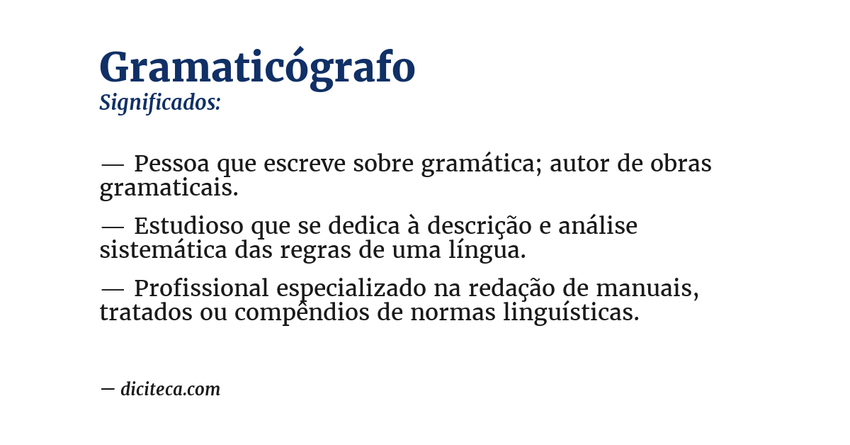 Significado de gramaticógrafo