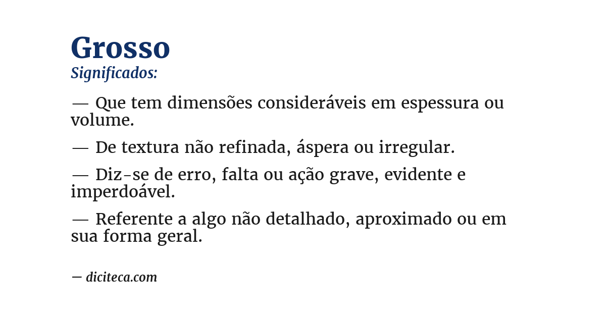 Significado de grosso