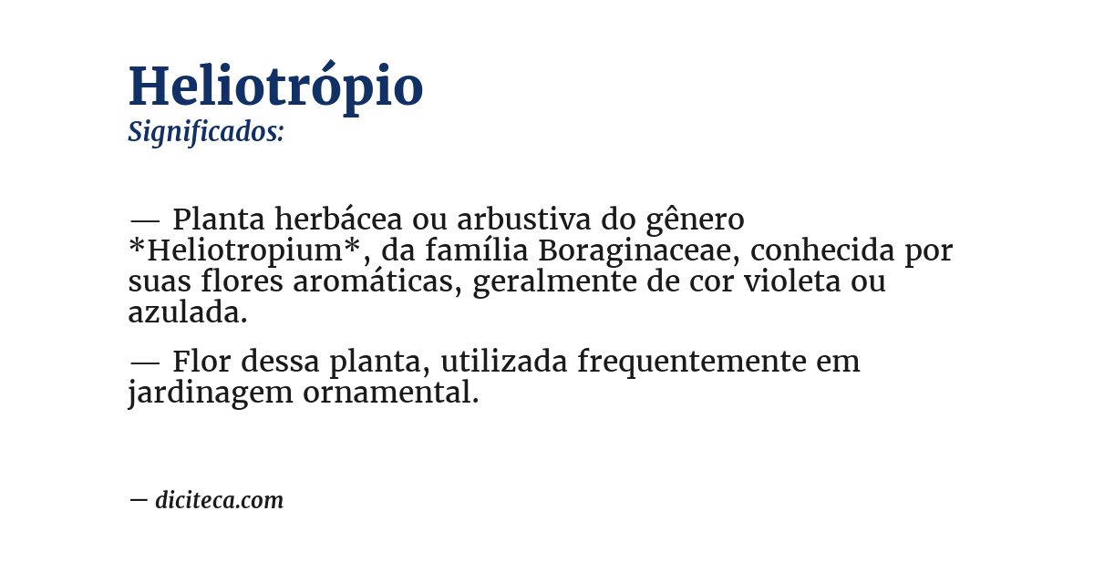 Significado de heliotrópio