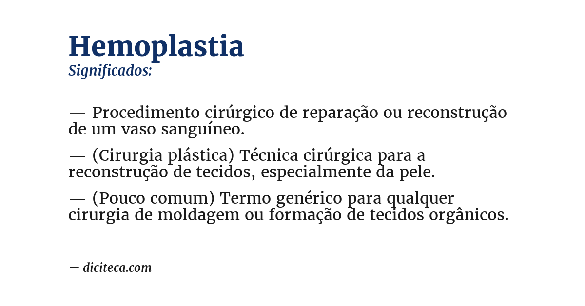 Significado de hemoplastia