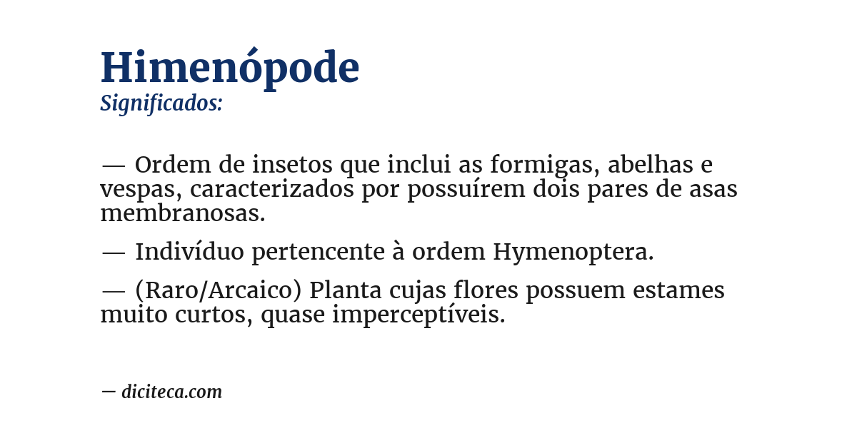 Significado de himenópode