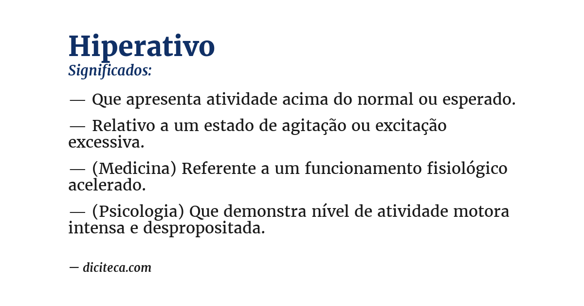 Significado de hiperativo