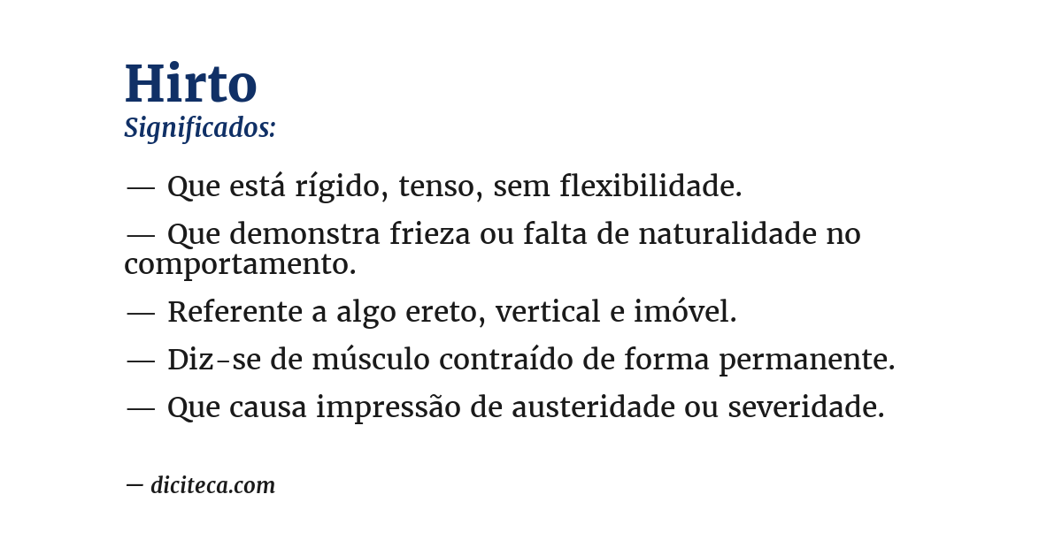 Significado de hirto