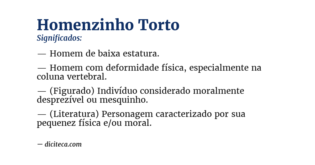 Significado de homenzinho torto