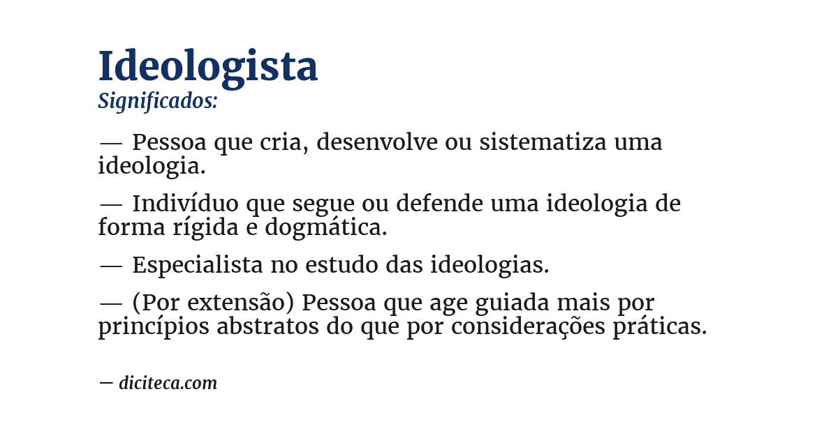 Significado de ideologista