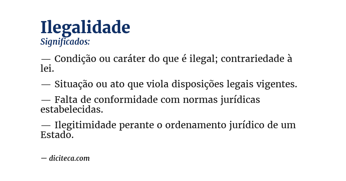 Significado de ilegalidade