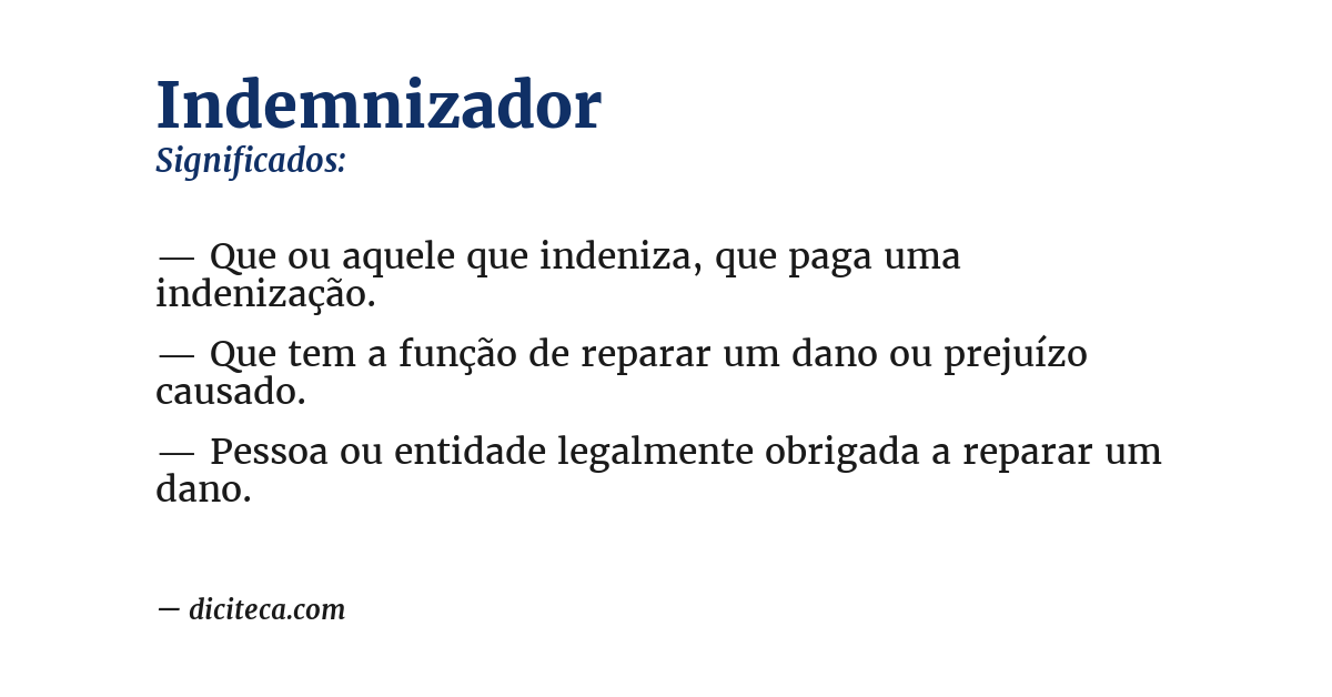 Significado de indemnizador