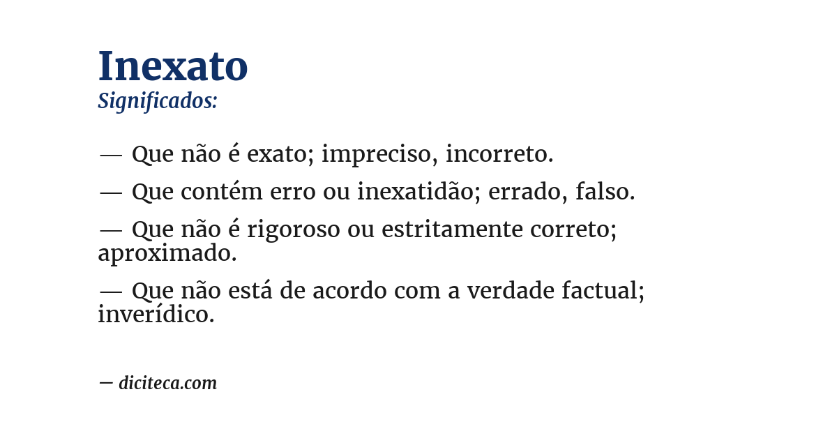 Significado de inexato