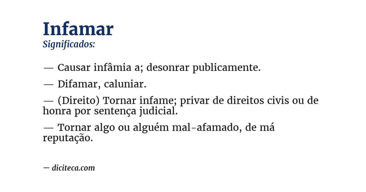 Significado de infamar