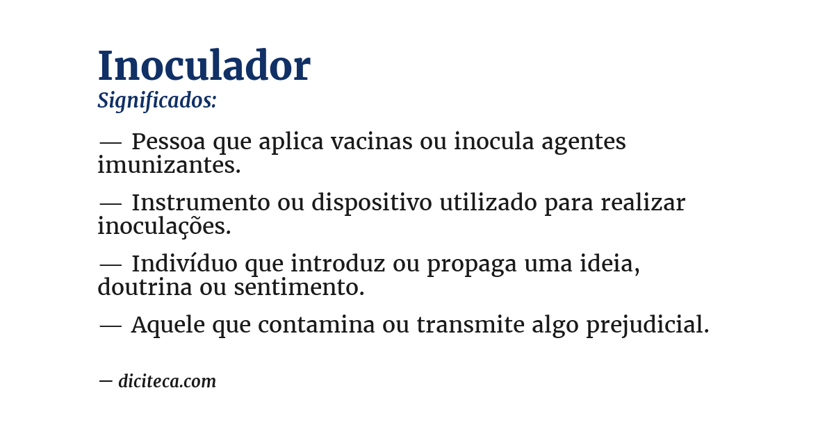 Significado de inoculador