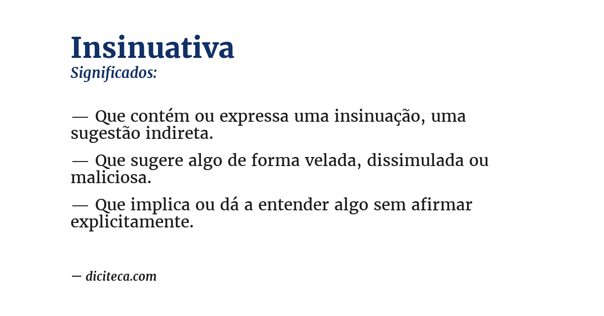 Significado de insinuativa