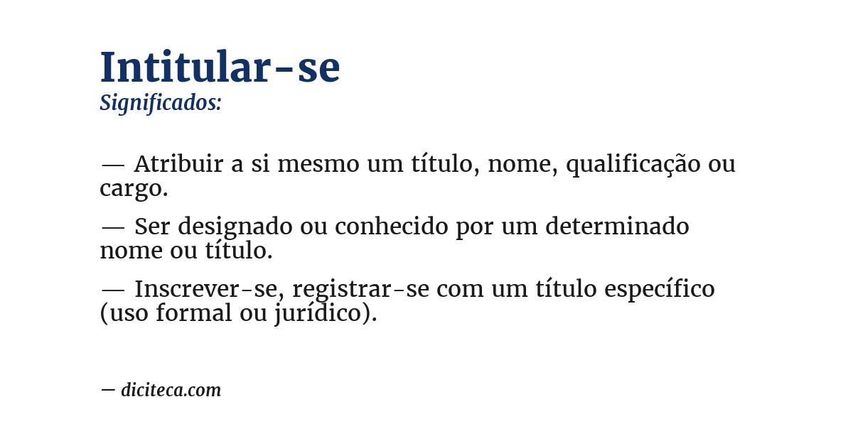 Significado de intitular-se