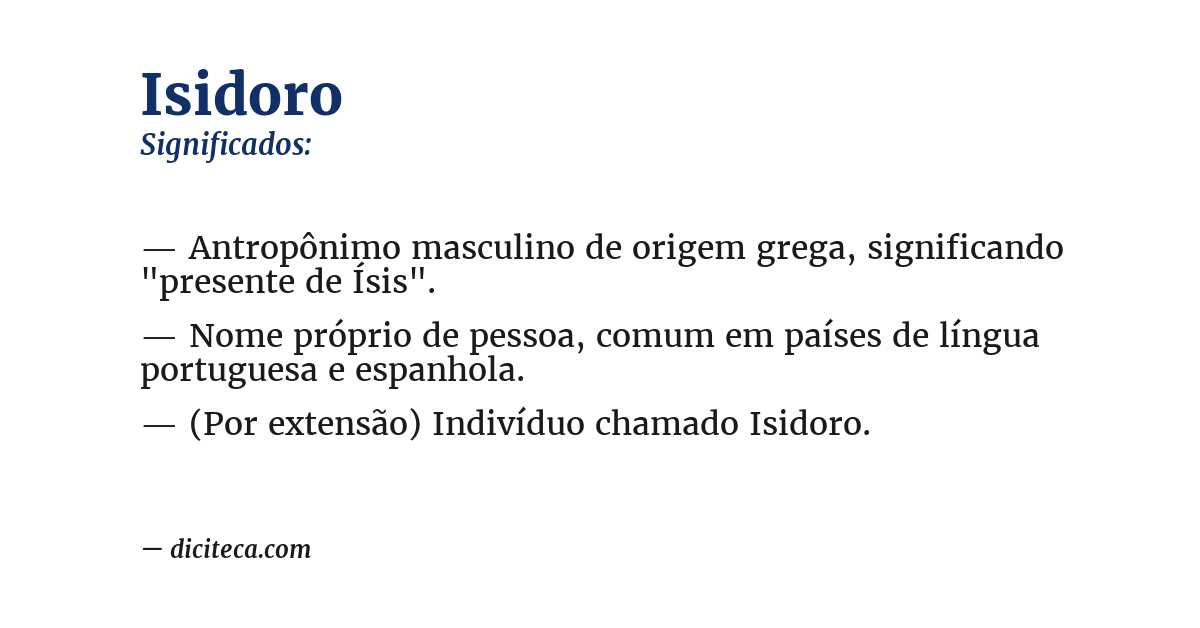 Significado de isidoro