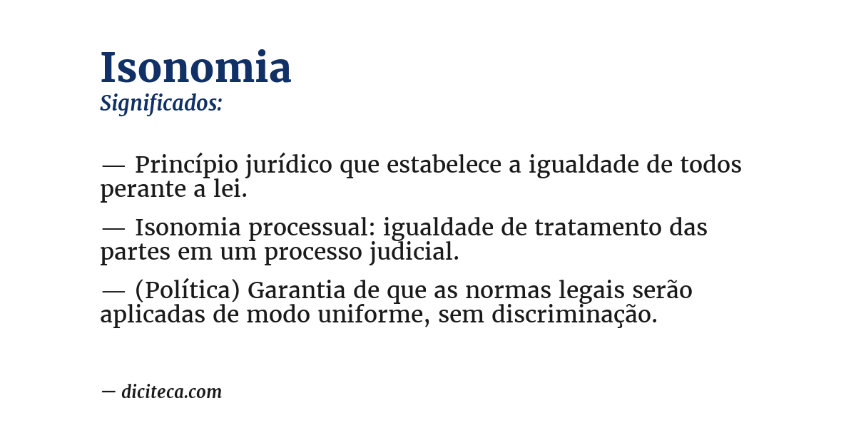 Significado de isonomia
