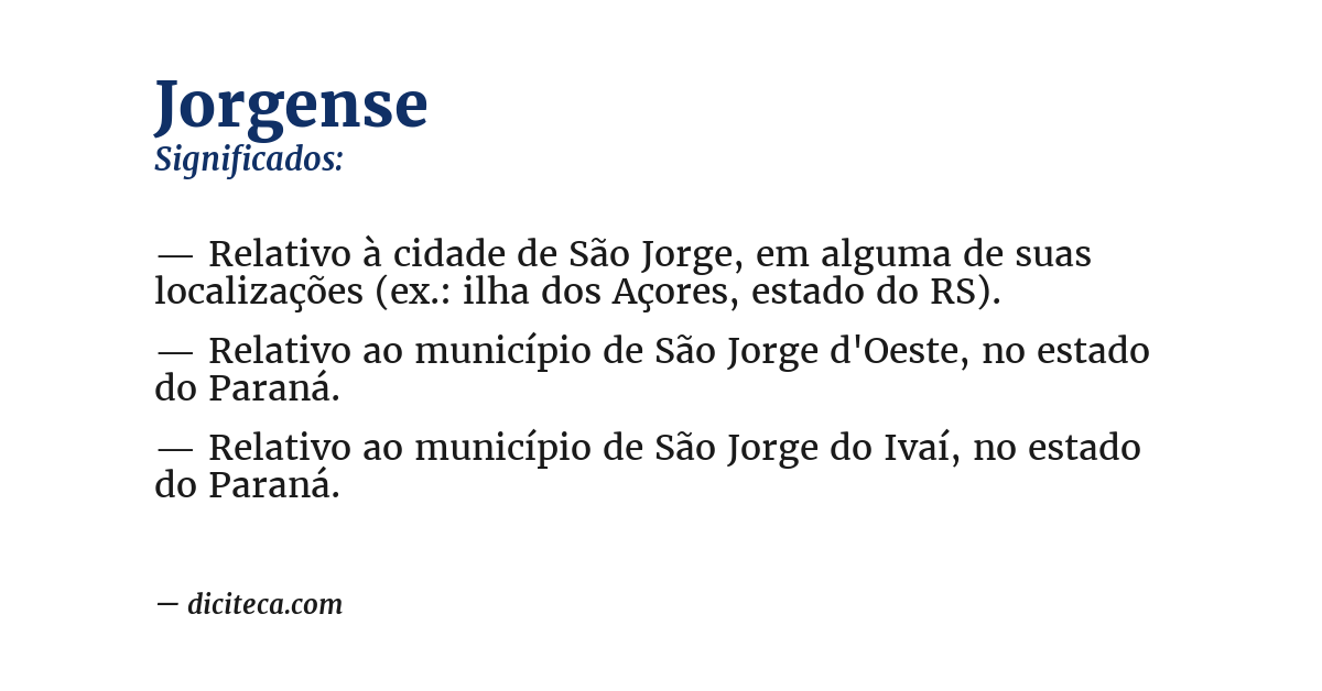 Significado de jorgense