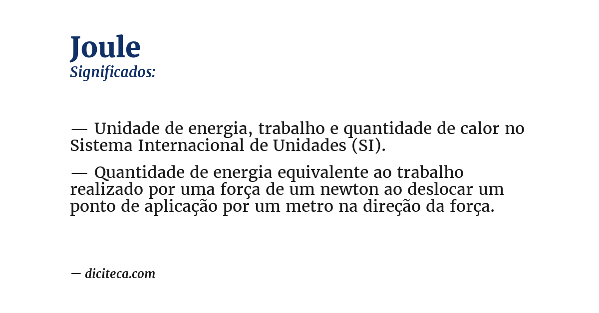 Significado de joule