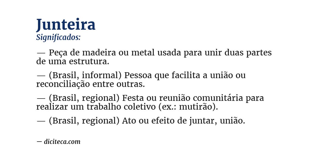 Significado de junteira