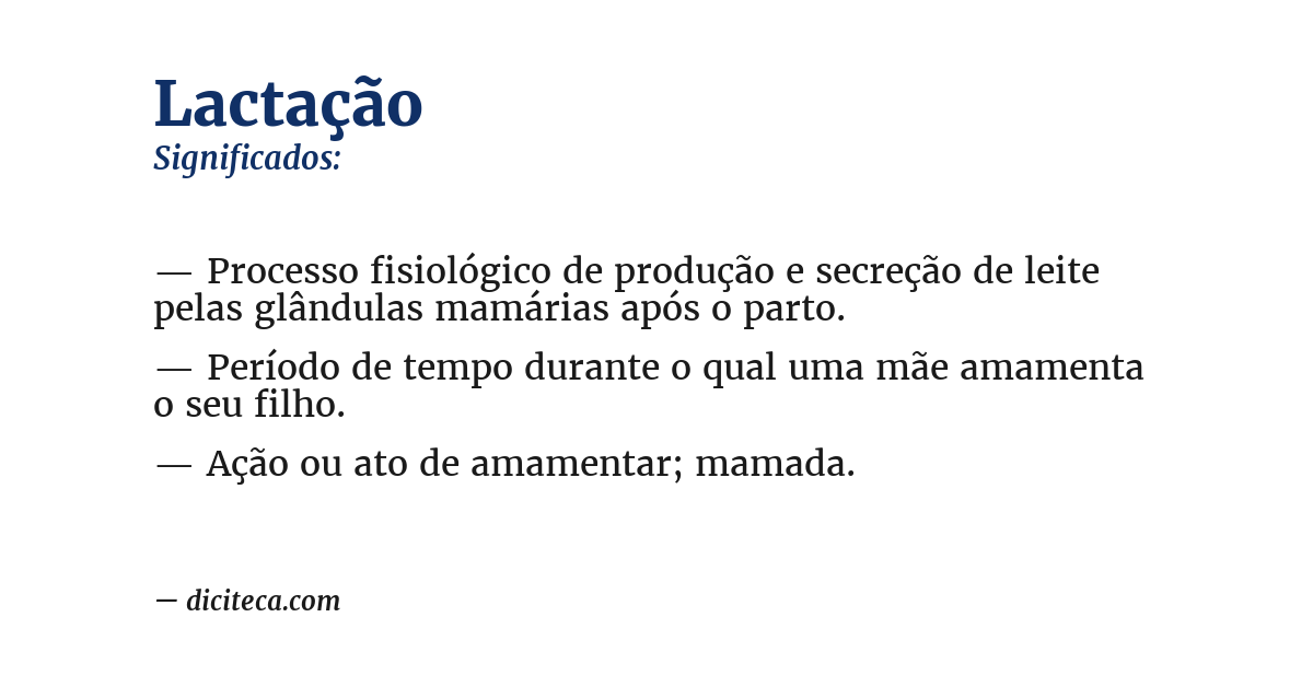 Significado de lactação