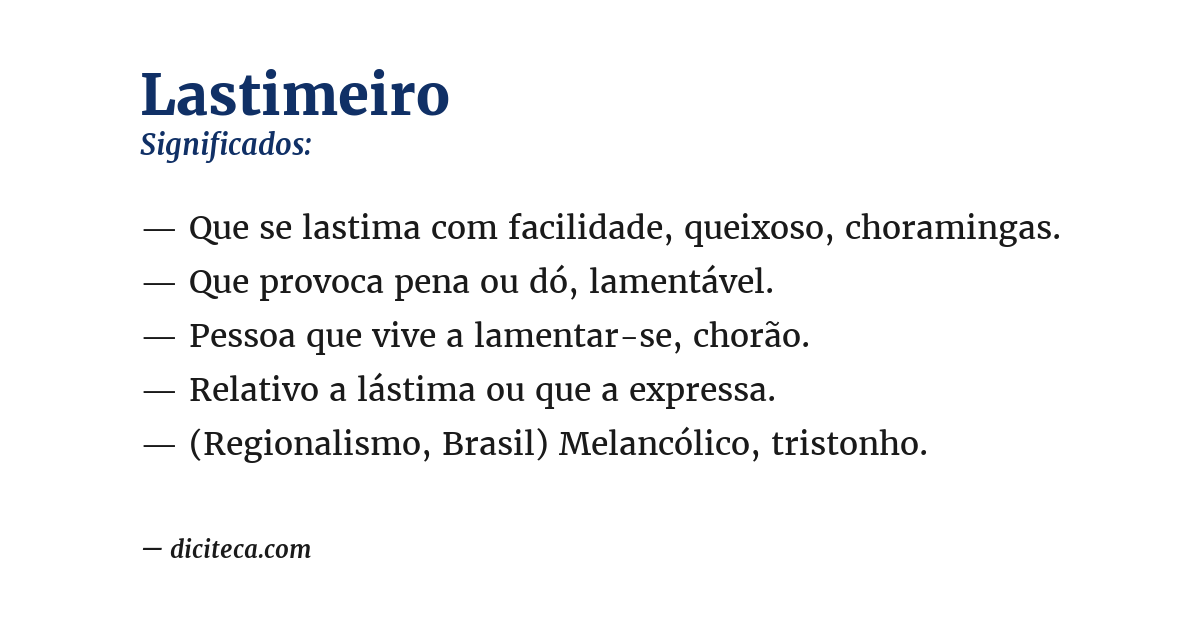 Significado de lastimeiro