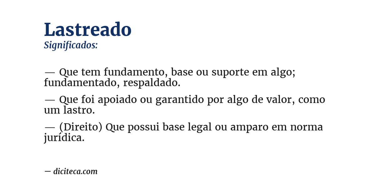 Significado de lastreado