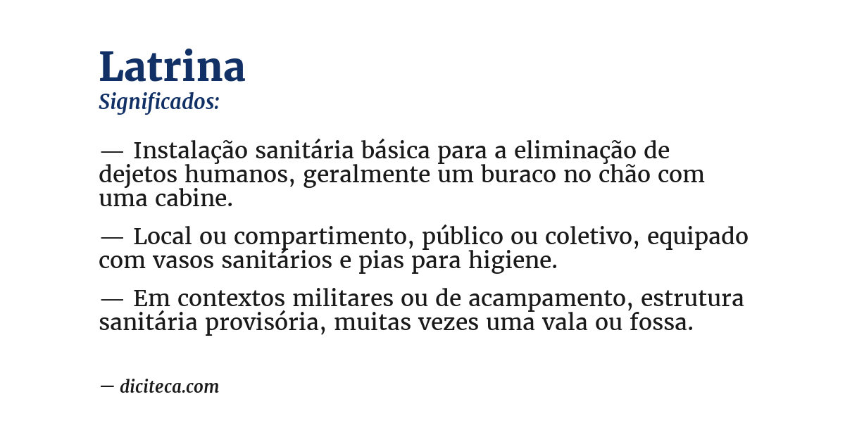 Significado de latrina