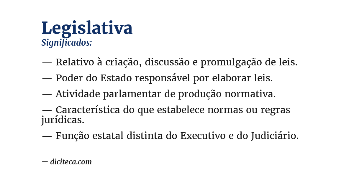 Significado de legislativa